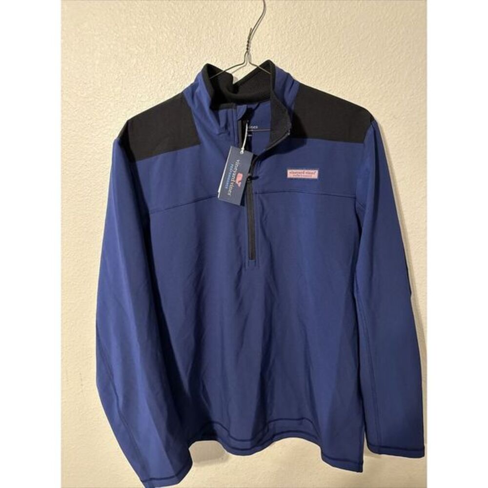 Vineyard Vines Performance Mens Sweater Jacket Windbreaker Blue‎ Size Large